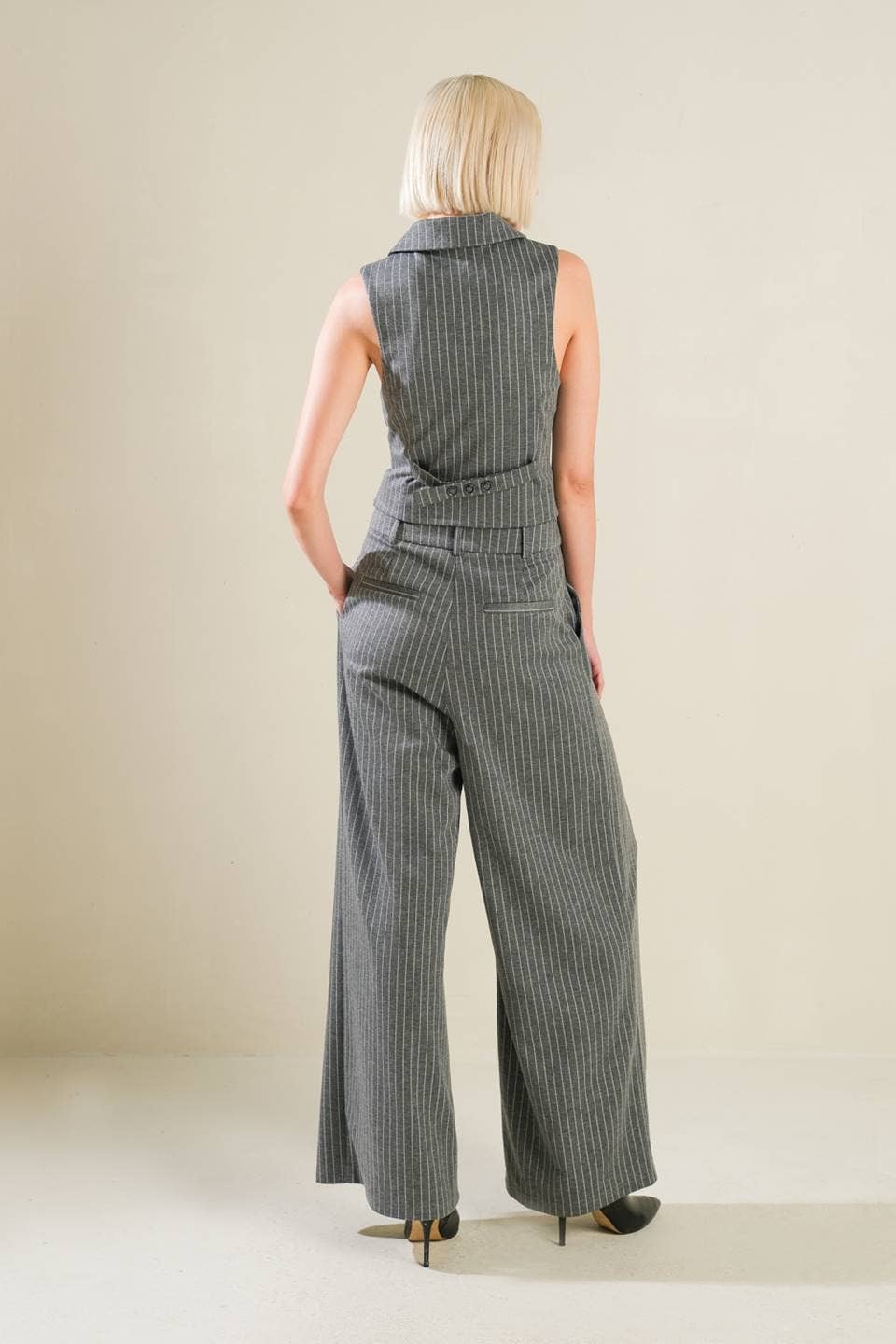 Woolen Tailored Striped Vest