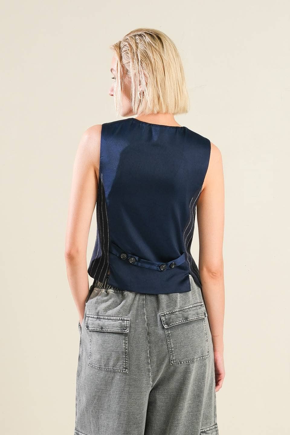 Woolen Button Front Vest