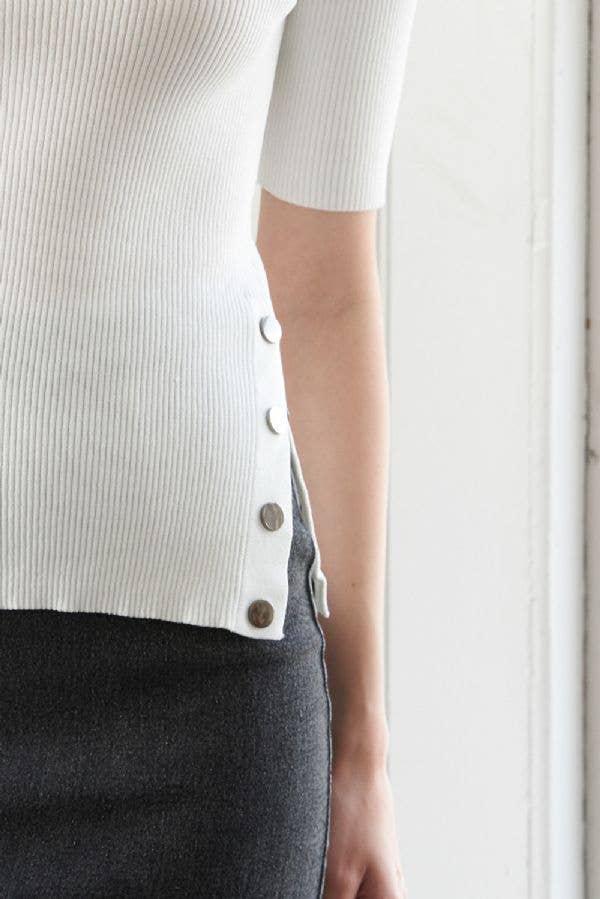 Knitted Ribbed Sweater Top