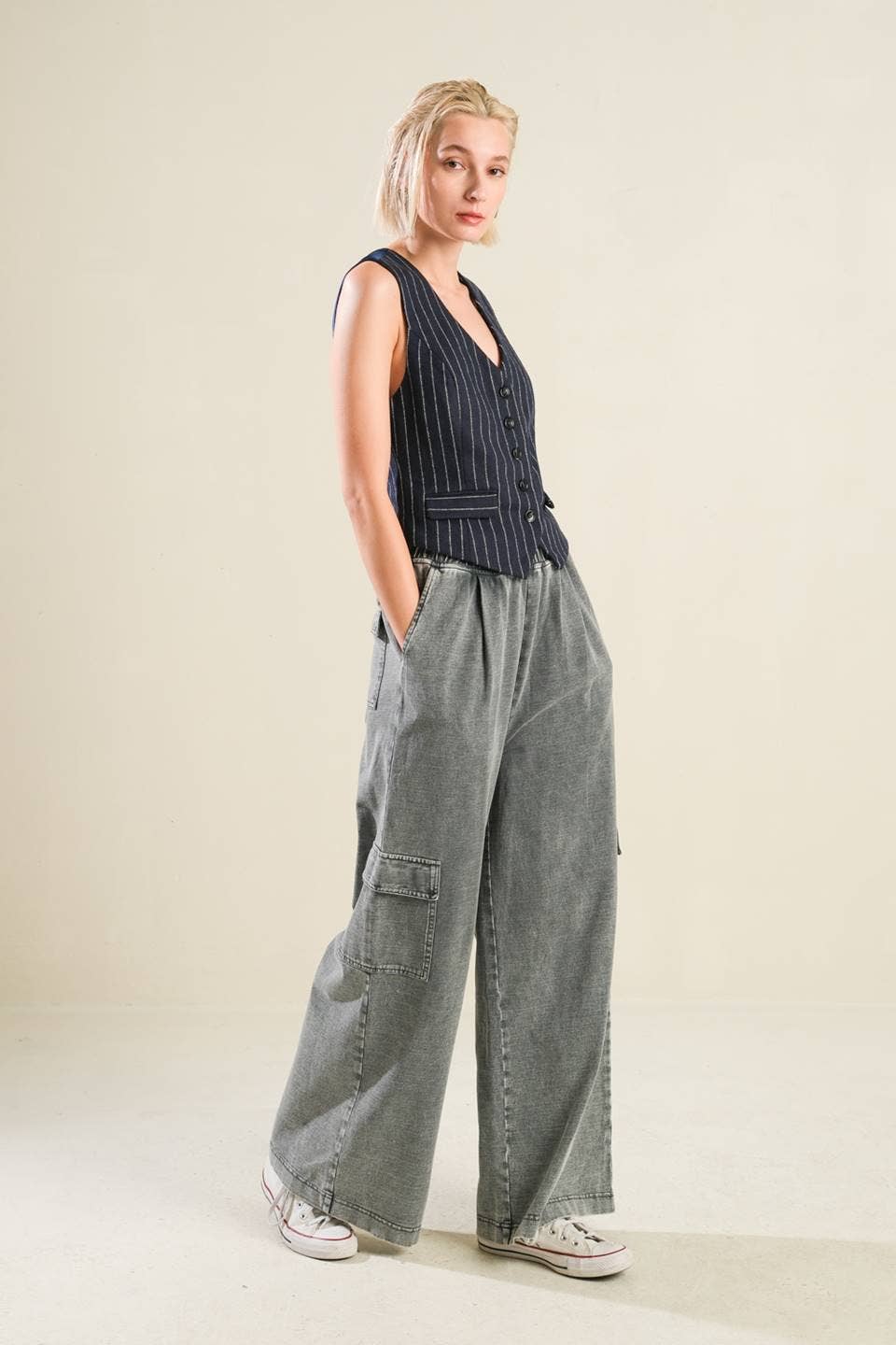 Woolen Button Front Vest