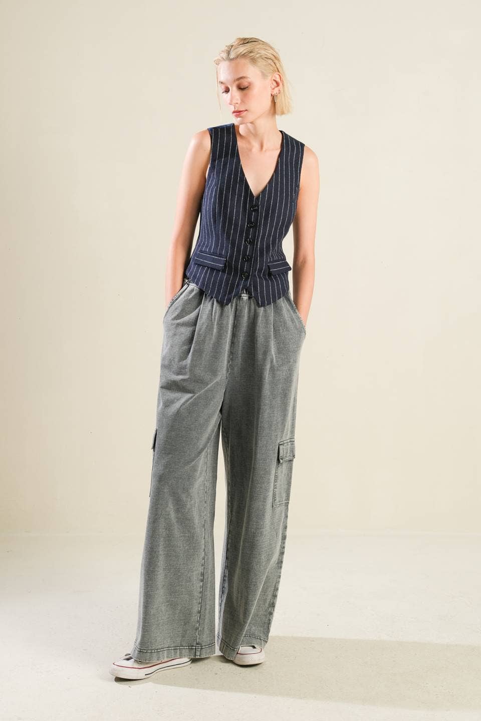 Woolen Button Front Vest