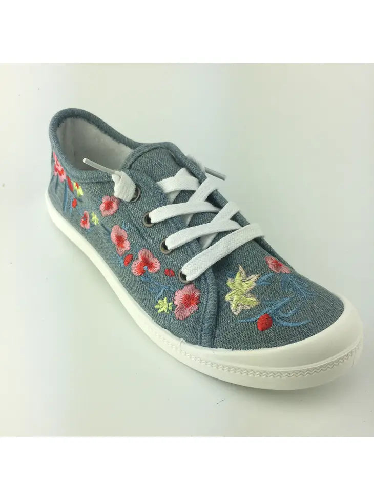 Denim Comfort Embroidered Sneaker