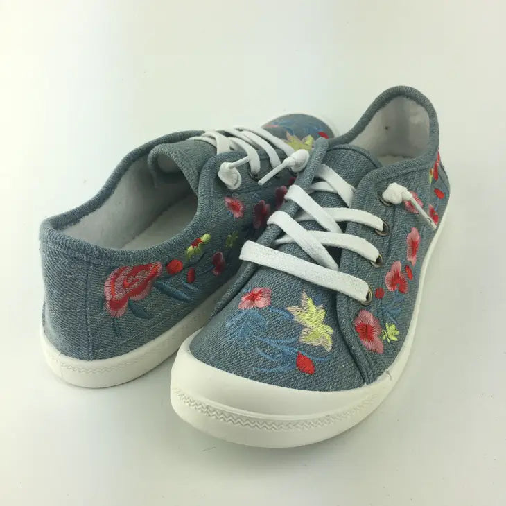 Denim Comfort Embroidered Sneaker