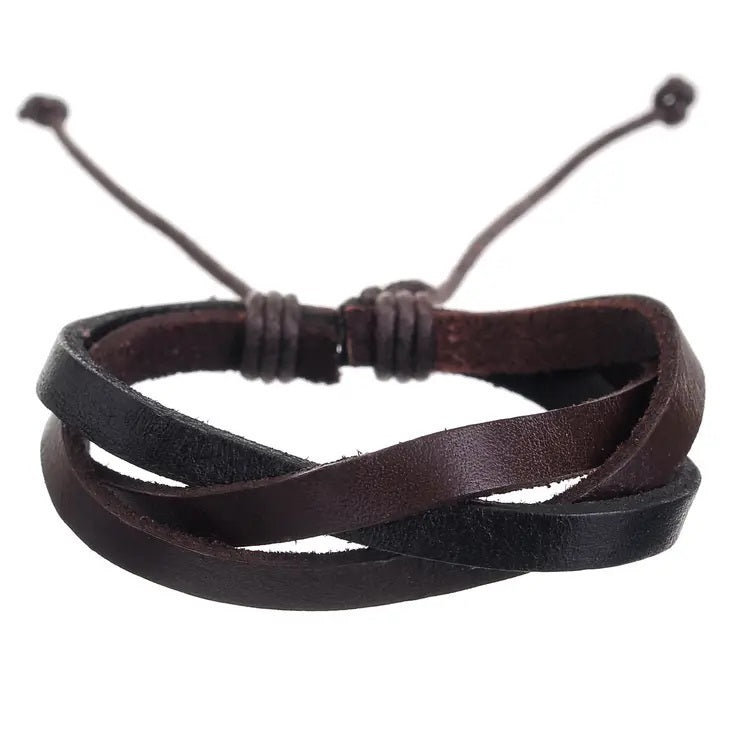 CAV-Men's Adjustable Leather Bracelets