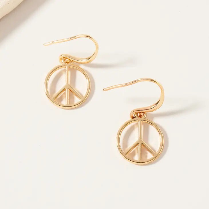 Peace Sign Dangling Earrings