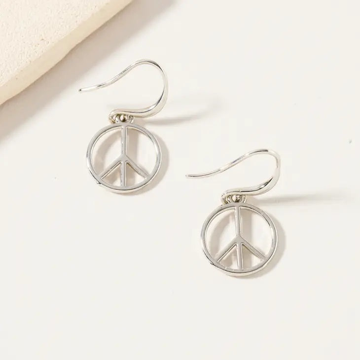 Peace Sign Dangling Earrings
