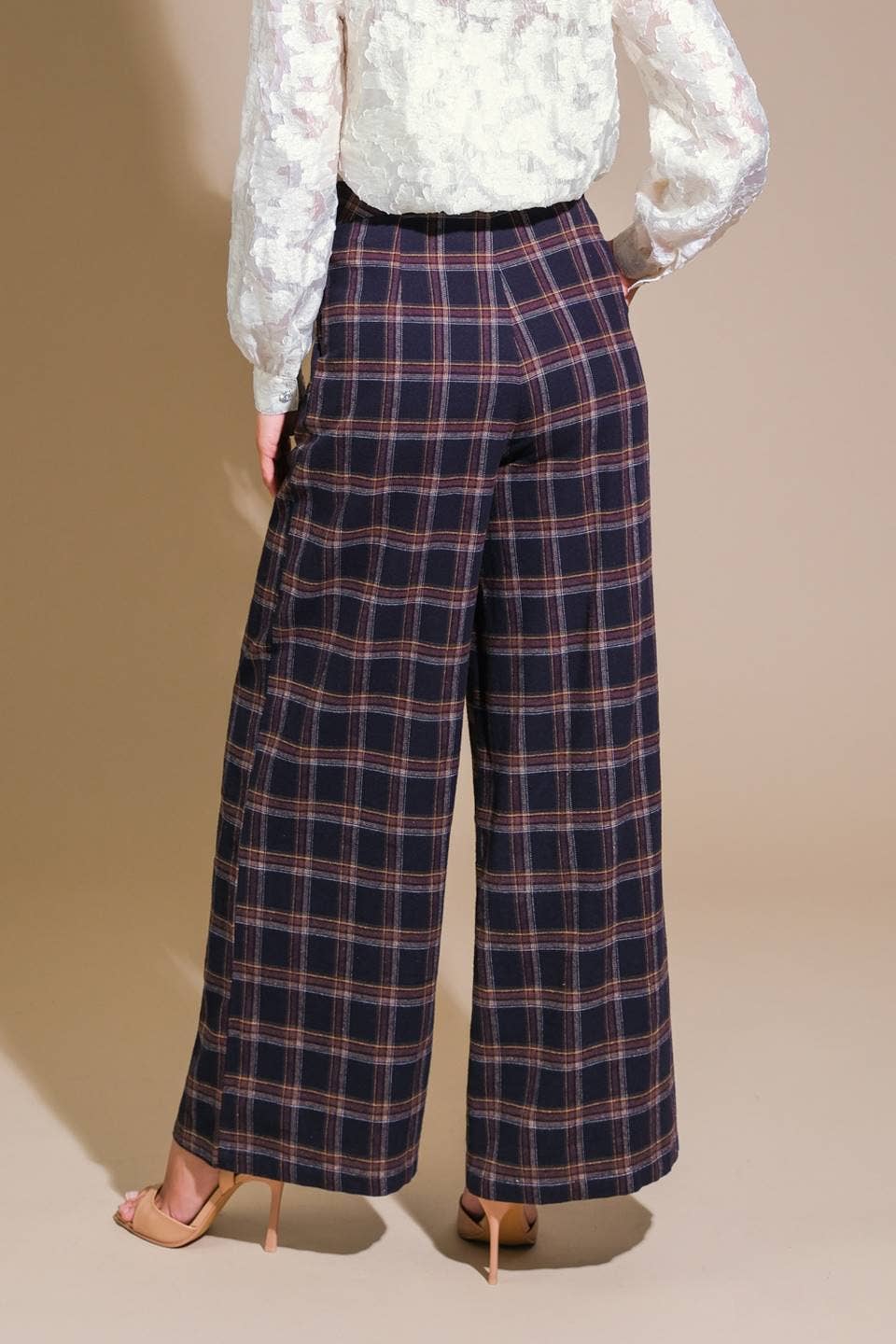 Woven Plaid Pants