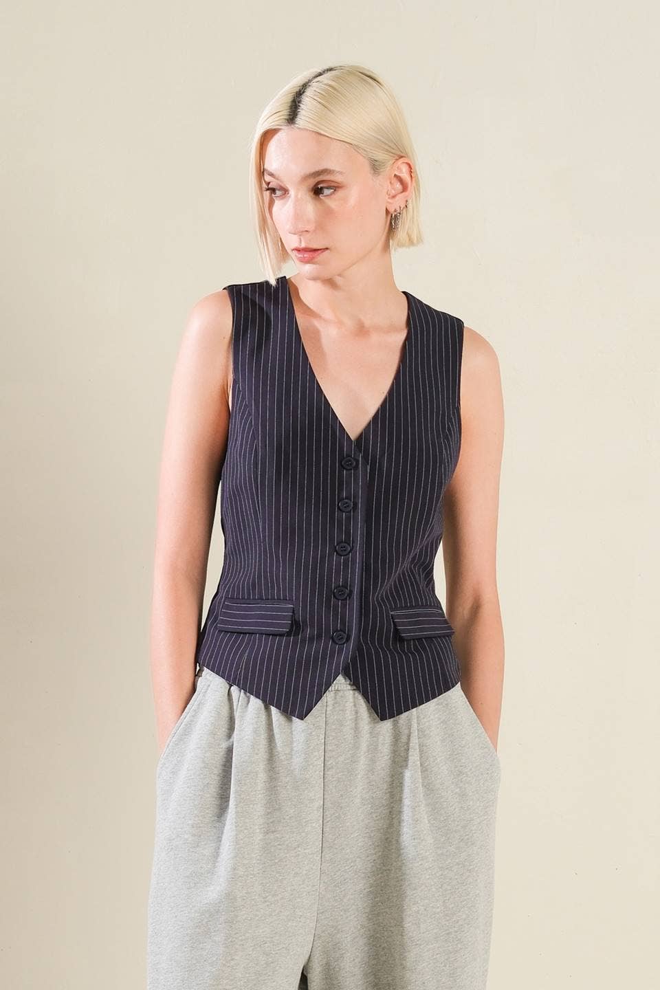 Striped Woven Vest