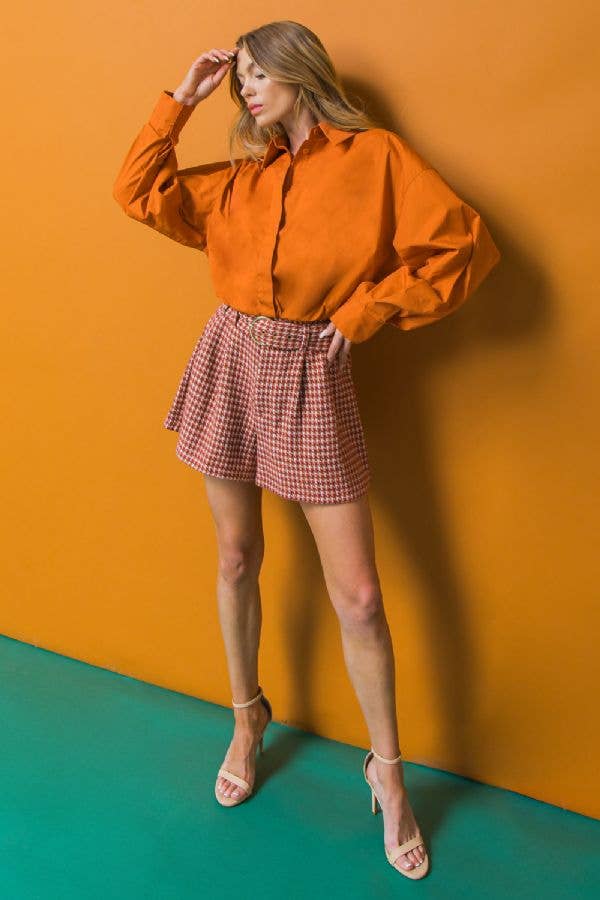 Tweed Houndstooth Shorts