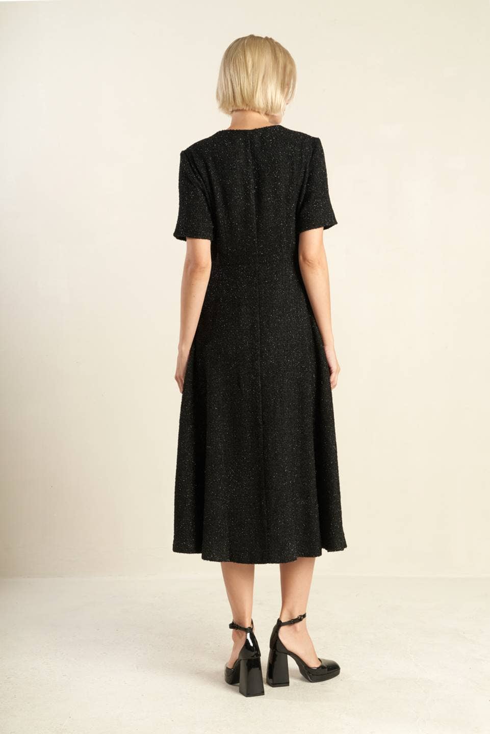Elegant Tweed Midi Dress