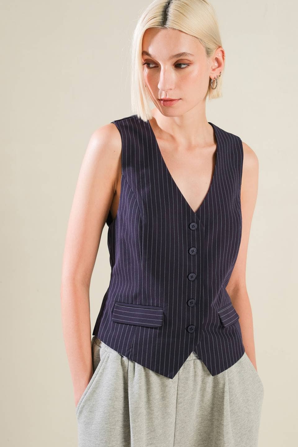 Striped Woven Vest