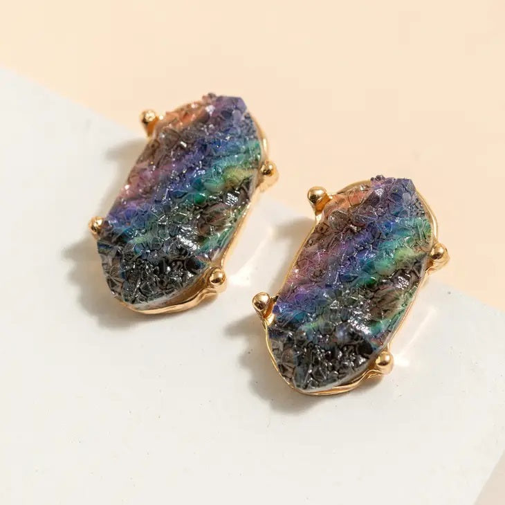 Druzy Stone Stud Earrings