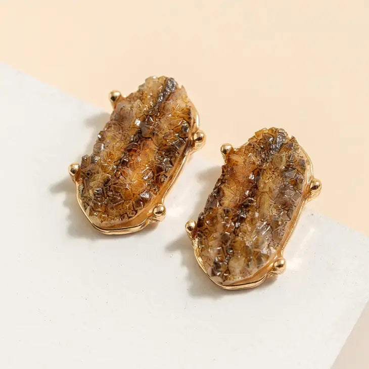 Druzy Stone Stud Earrings