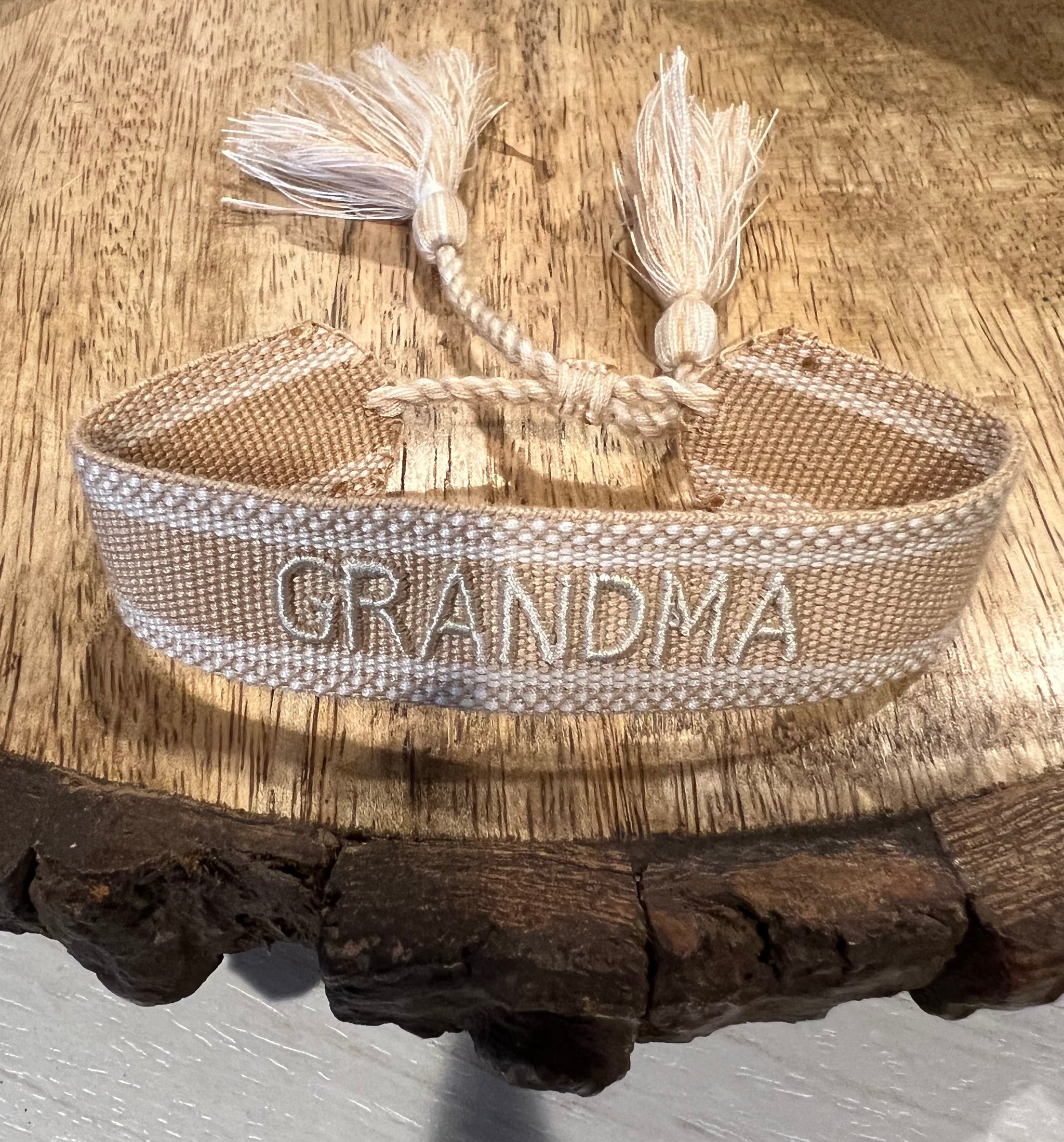 “Grandma” Embroidered Bracelet