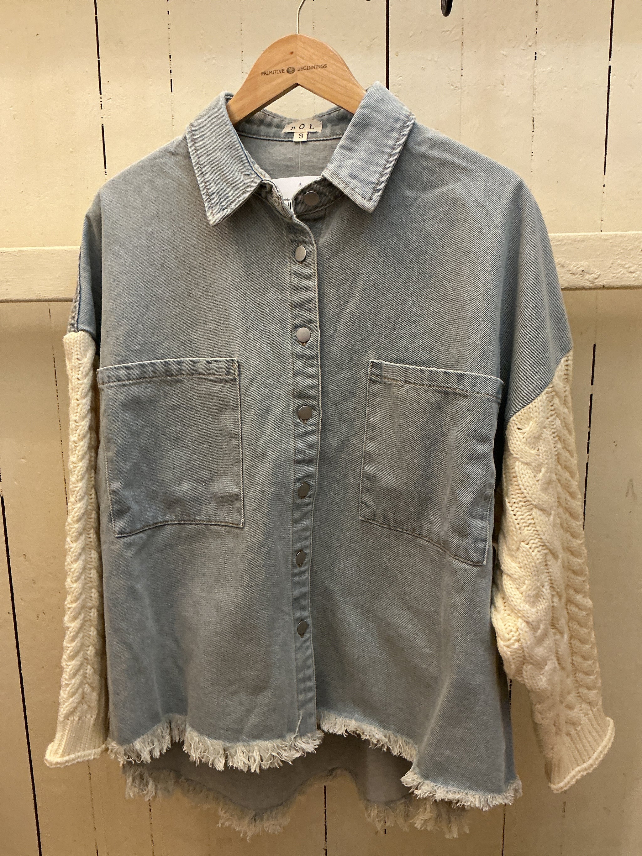 Cable Knit Denim Jacket