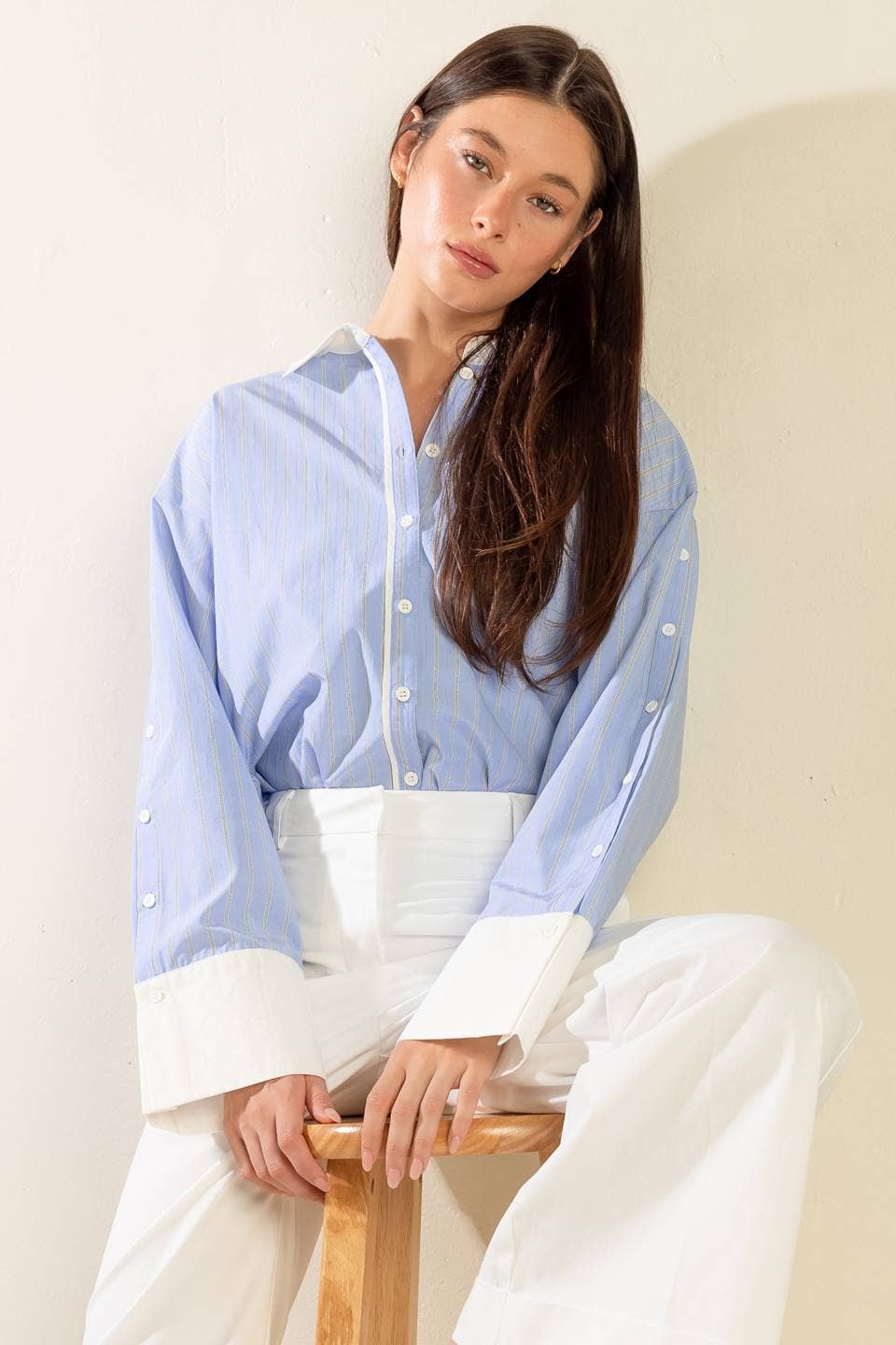 Striped Long Sleeve Blouse