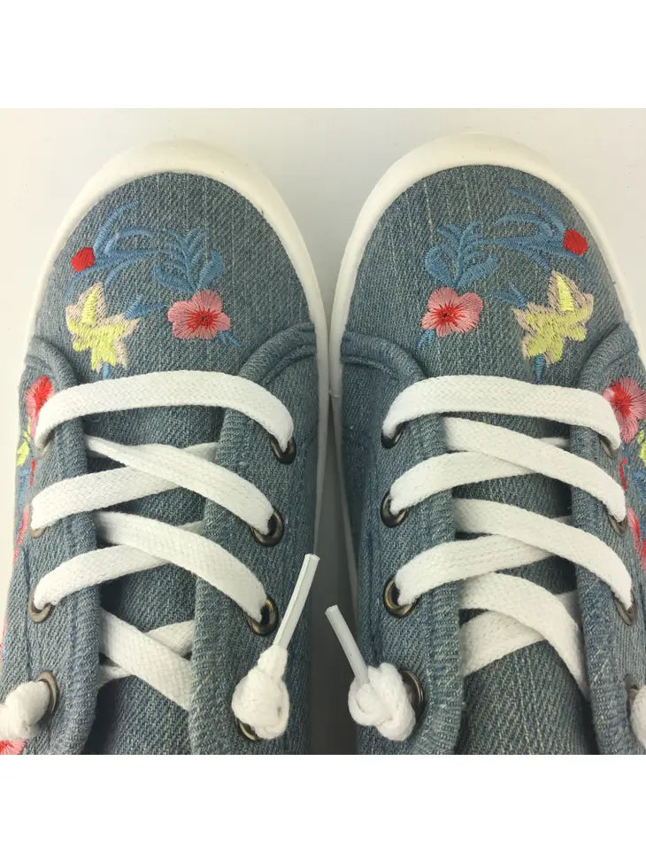 Denim Comfort Embroidered Sneaker