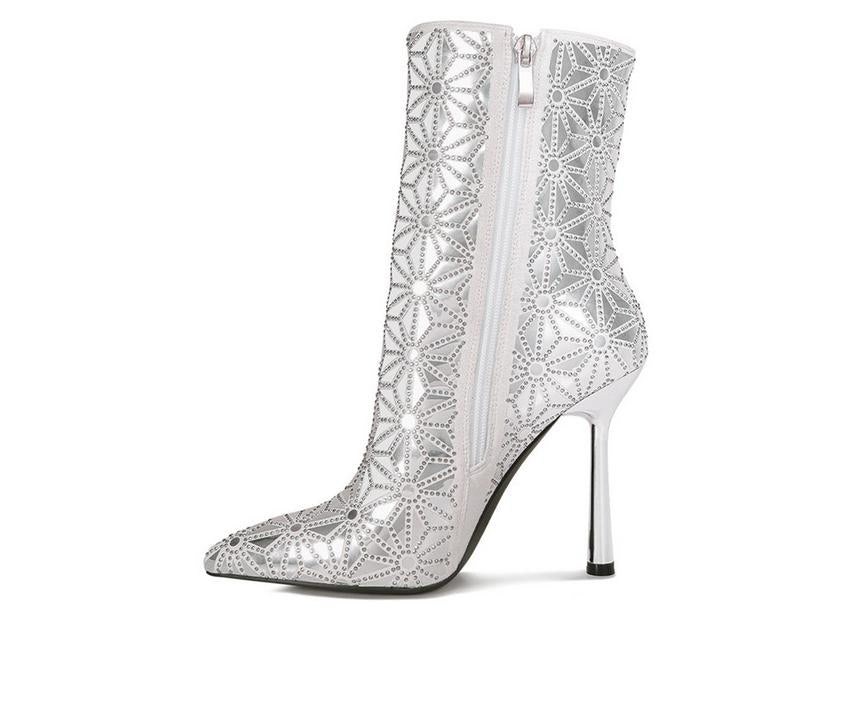 Mirror Embellished High Ankle Boots
