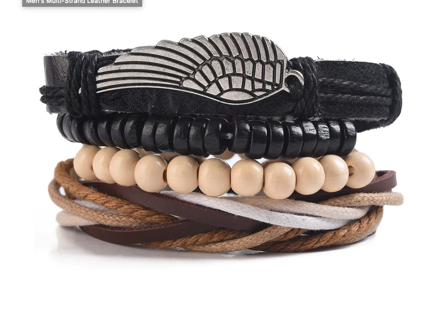 CAV-Layered Cuff Leather Bracelet