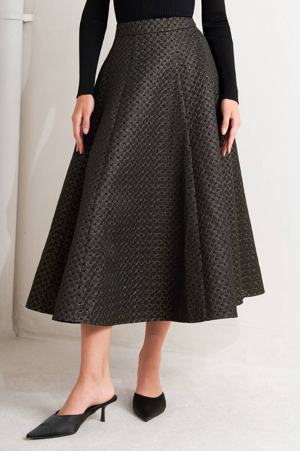 Metallic Woven Circle Skirt