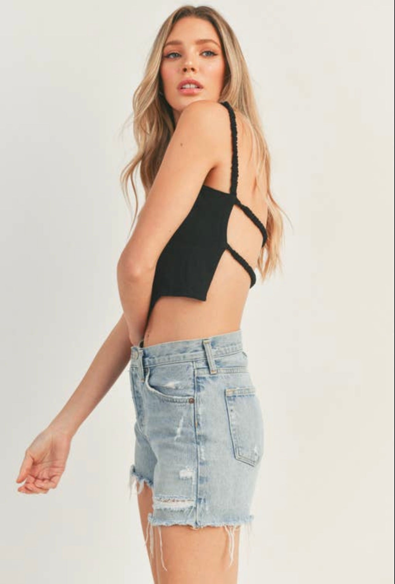 Open Back Caged Crop Tank