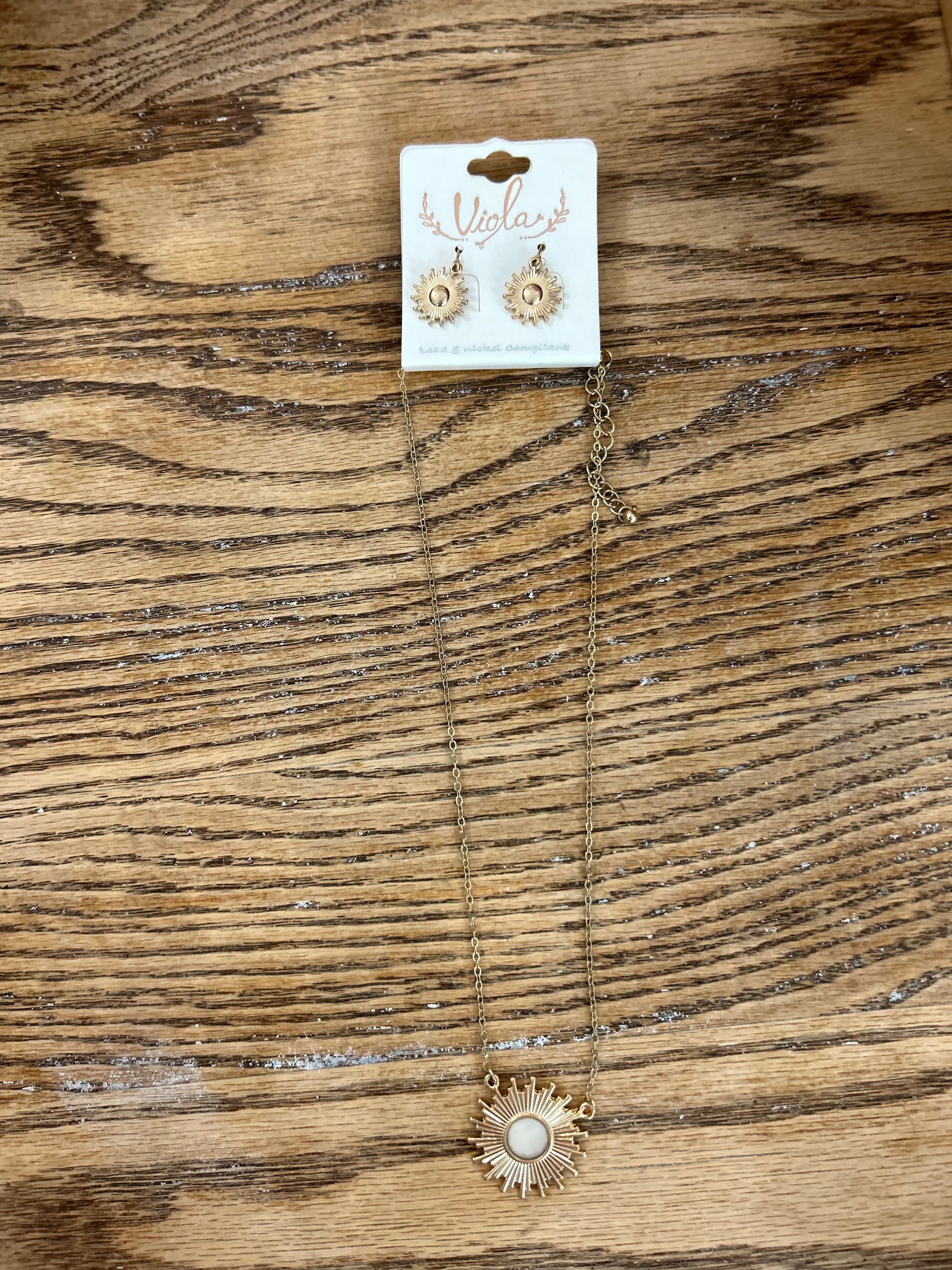 Moon Earring and Necklace Set