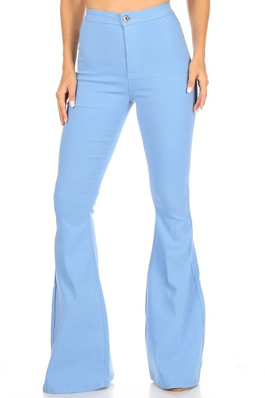 Baby Blue Super Stretch Bell Bottoms