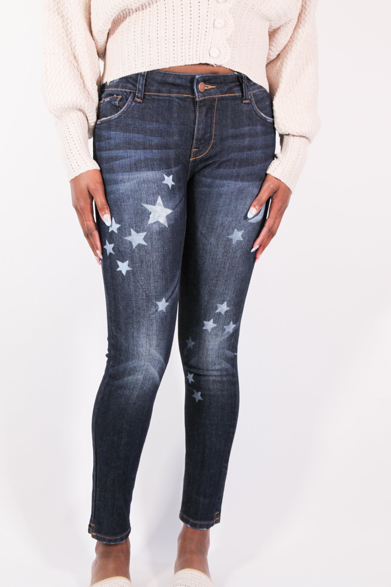Low Rise Skinny Star Jeans