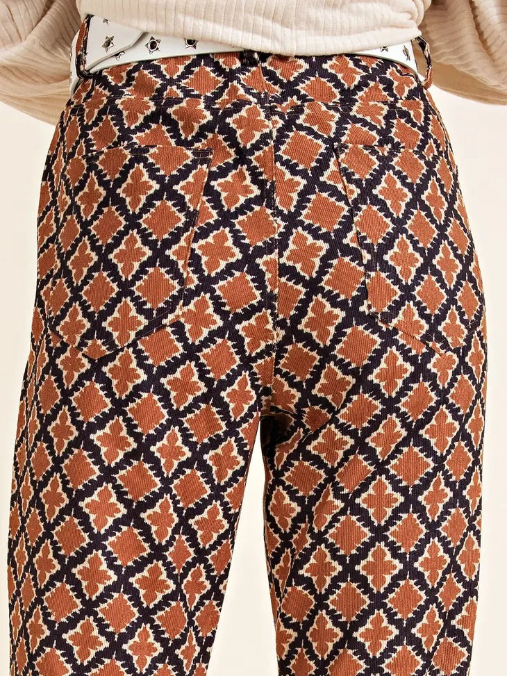 Corduroy Patterned Boot Cut Flare Pants