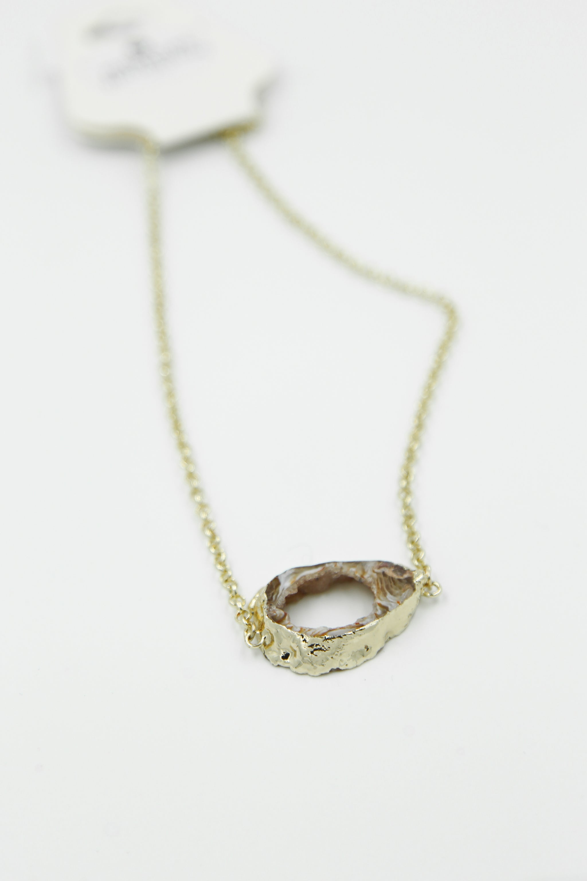 Druzy Stone Necklace in Gold