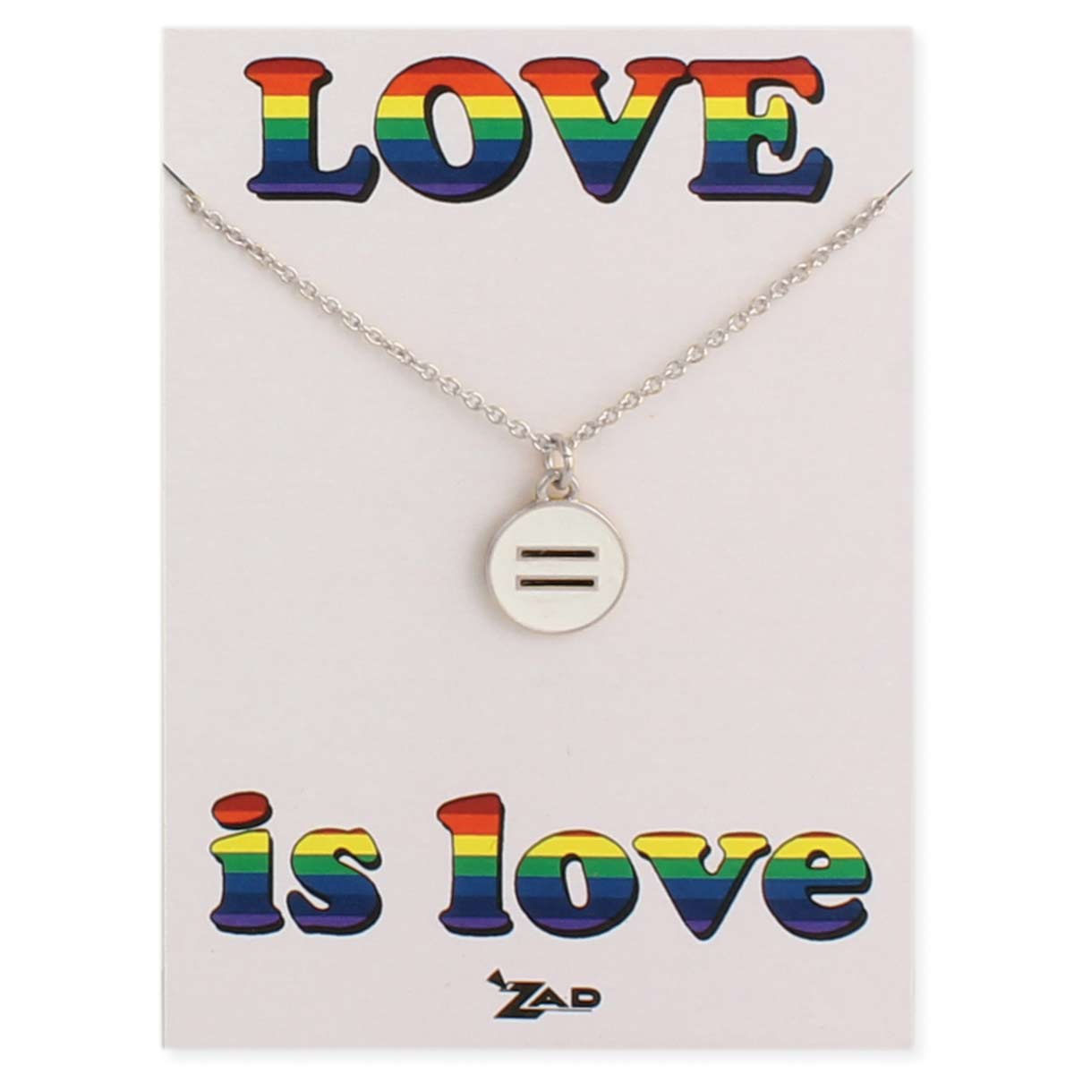 Love is Love Equals Symbol Pendant Necklace