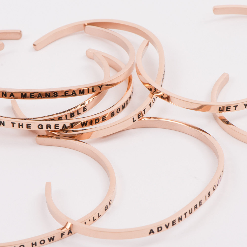 Rose Gold Thin Bracelet Inspirational Quotes