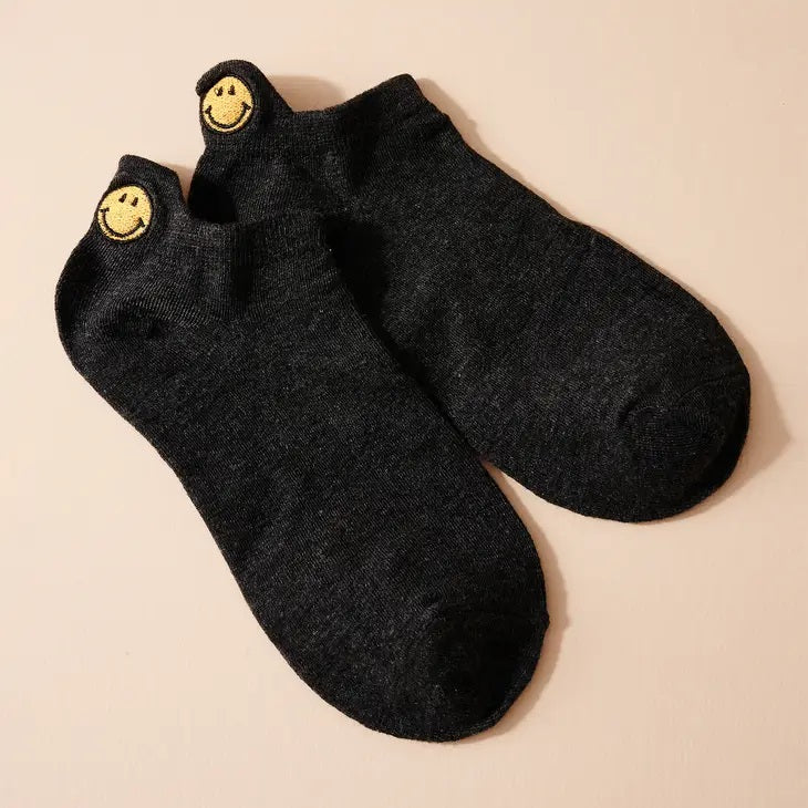 SMILE Embroidered Ankle Socks