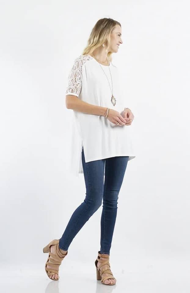 Short Sleeved Lace Top