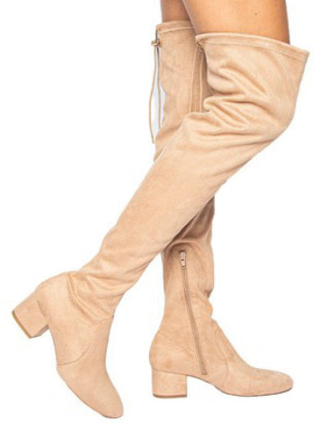 Over The Knee High Taupe Boots
