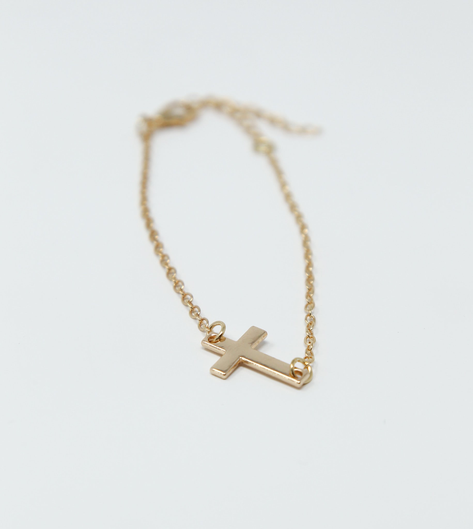 Gold-Tone Cross Bracelet