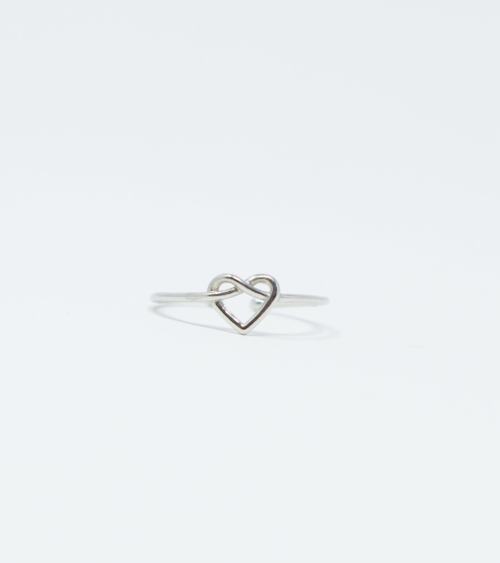 Silver Heart Knot Ring