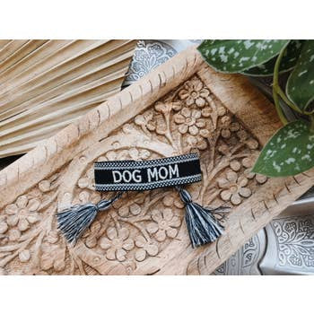 “Dog Mom” Embroidered Bracelet