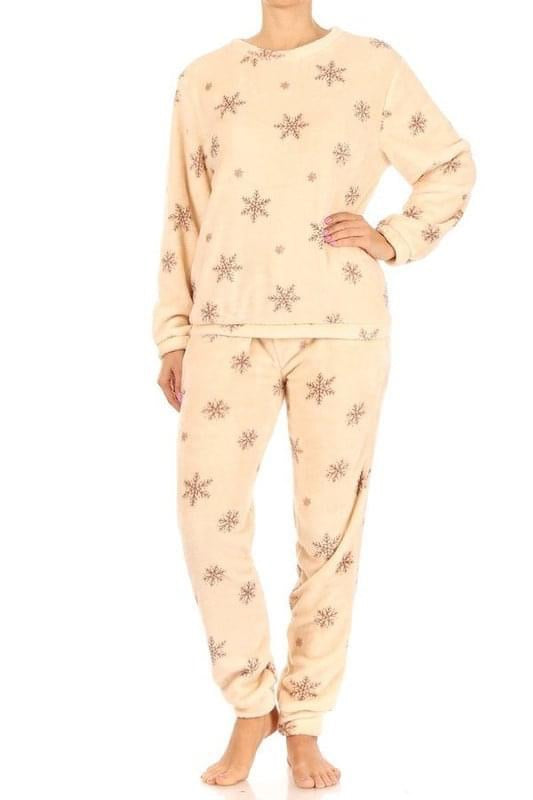 Soft Snowflake Fleece Pajamas