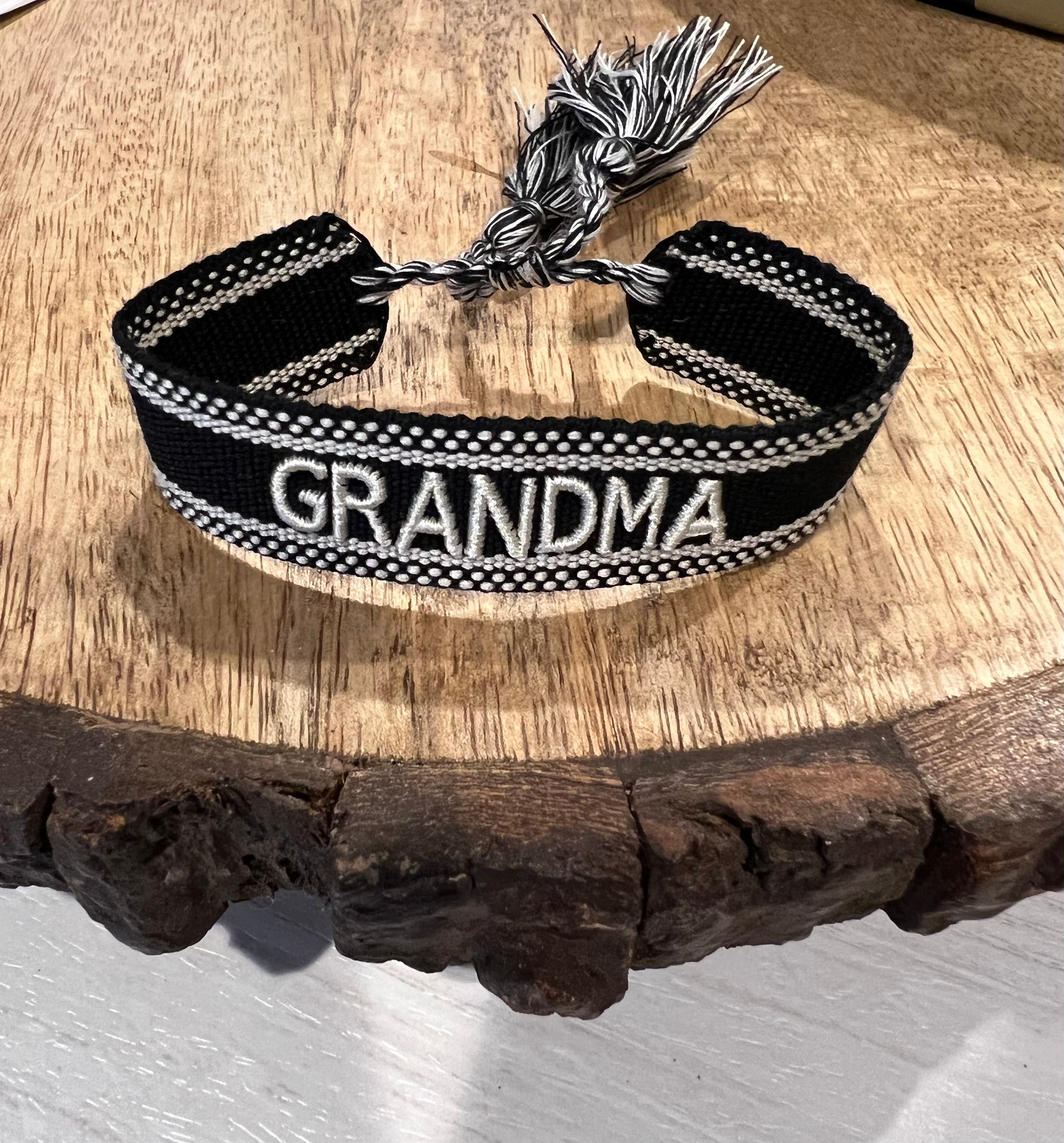 “Grandma” Embroidered Bracelet